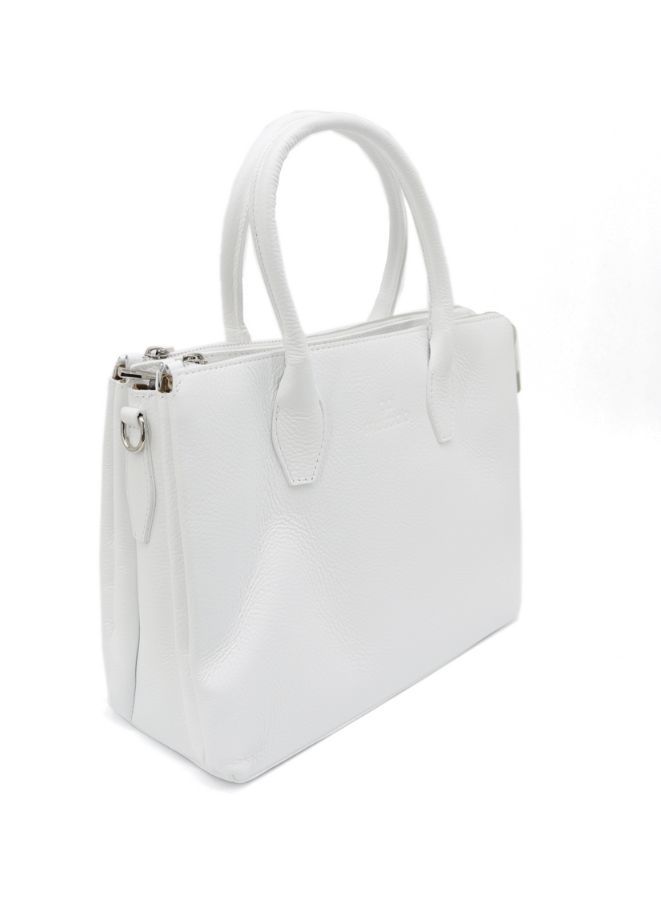 Gia Mattiolo's Exquisite White Women's Leather Bag : Size 35x26x15