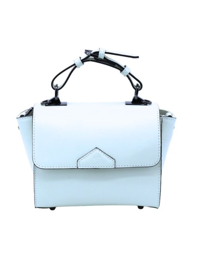 Classic and Chic: GAI MATTIOLO's White Leather Handbag for Women