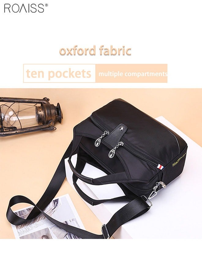 Women's Oxford Cloth Handbag Removable Shoulder Strap Multi Pocket Messenger Bag Fashion Leisure Versatile Commuting Bag