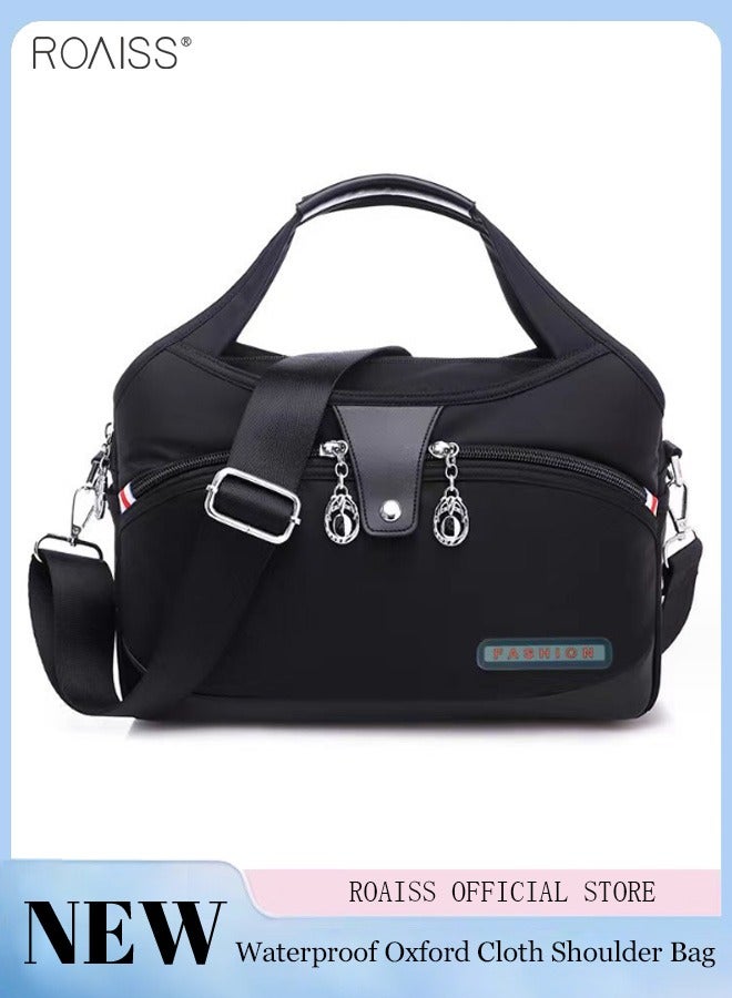 Women's Oxford Cloth Handbag Removable Shoulder Strap Multi Pocket Messenger Bag Fashion Leisure Versatile Commuting Bag