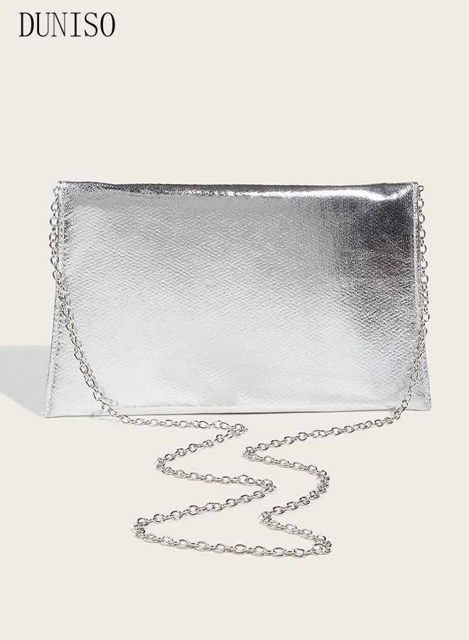 Women Glitter Evening Clutch Purse Sparkling Luxurious Envelope Handbag With Detachable Chain For Wedding Formal Cocktail Party