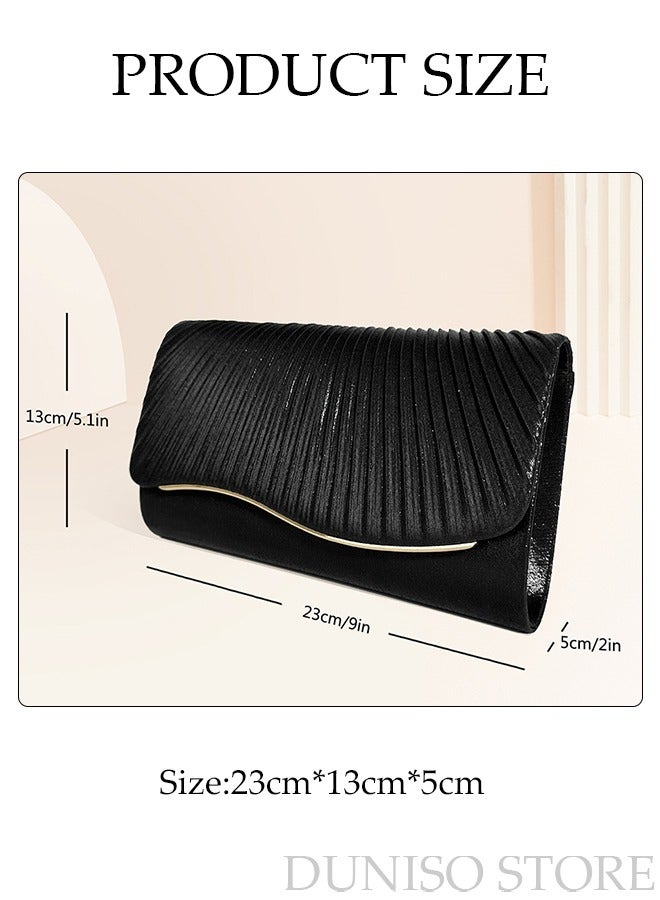 Women Shiny Glitter Evening Clutch Crossbody Bag Envelope Handbag Chain Purse for Wedding Formal Cocktail Party