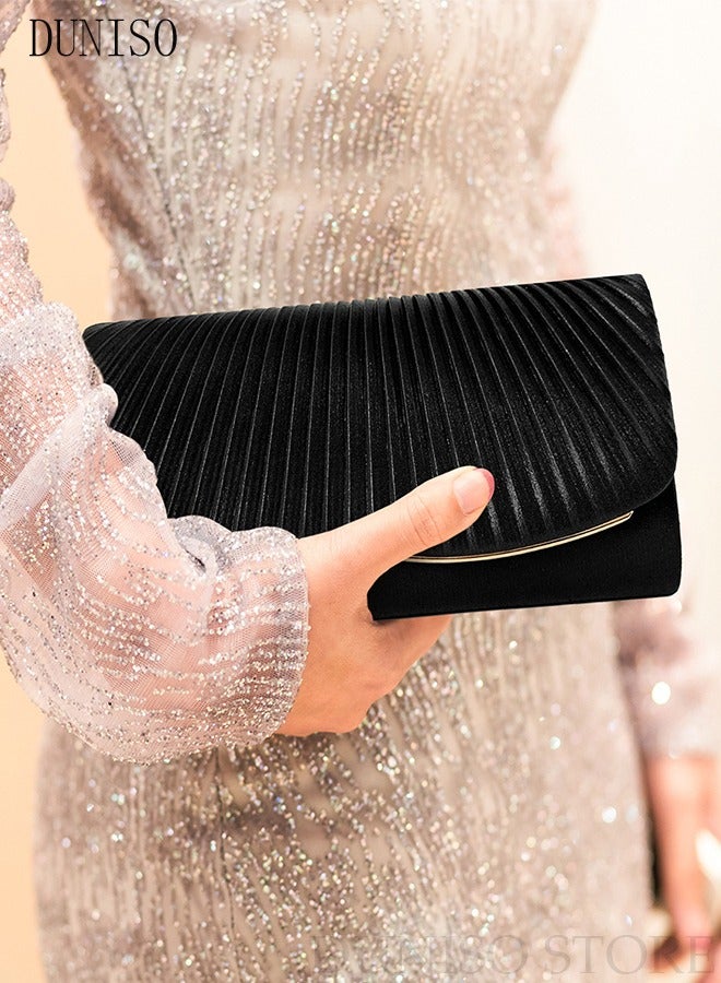 Women Shiny Glitter Evening Clutch Crossbody Bag Envelope Handbag Chain Purse for Wedding Formal Cocktail Party