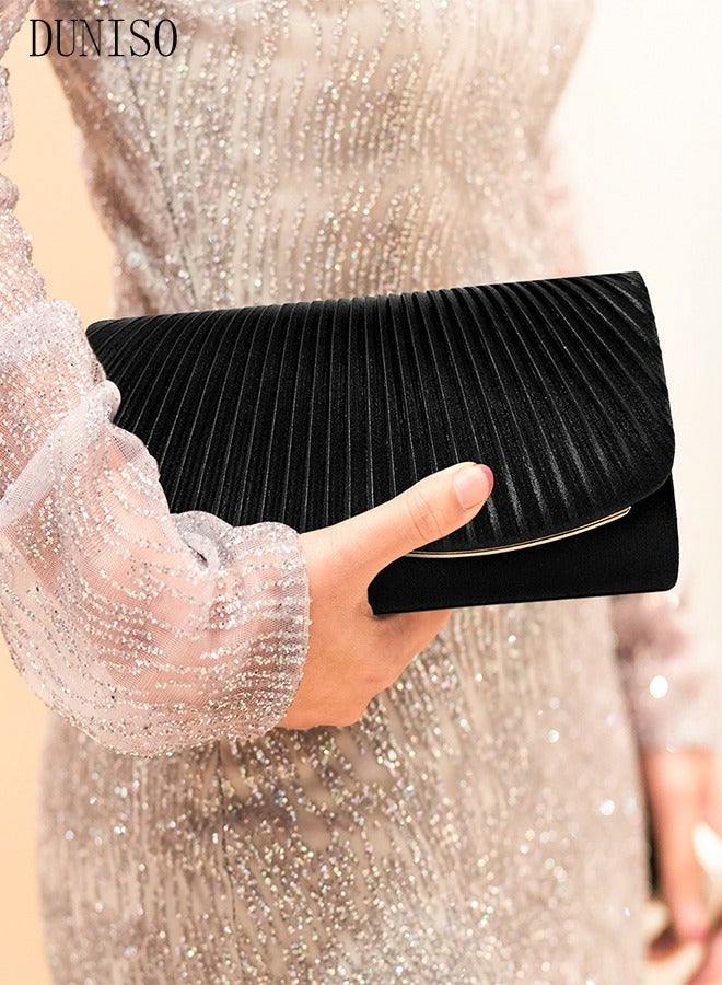 Women Shiny Glitter Evening Clutch Crossbody Bag Envelope Handbag Chain Purse for Wedding Formal Cocktail Party