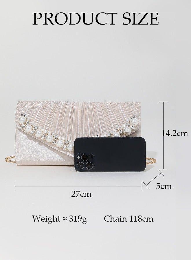 Women Shiny Glitter Evening Clutch Bag Envelope Handbag Chain Purse Bag Crossbody Bag for Wedding Formal Cocktail Party