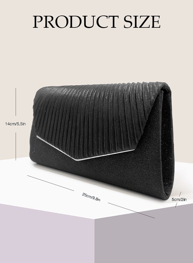 Women Shiny Glitter Evening Clutch Bag Envelope Handbag Chain Purse Bag Crossbody Bag for Wedding Formal Cocktail Party