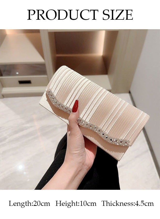 Women Shiny Glitter Evening Clutch Bag Envelope Handbag Chain Purse Bag Crossbody Bag for Wedding Formal Cocktail Party