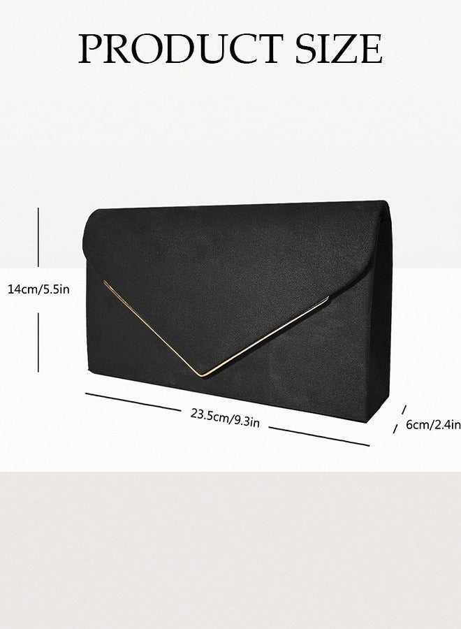 Women Faux Suede Evening Clutch Bags Crossbody Bag Formal Party Clutches Envelope Handbag Chain Purse for Wedding Cocktail Prom Clutches