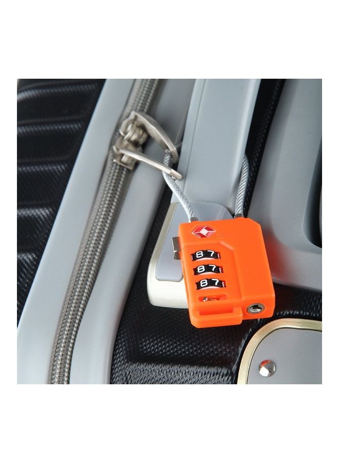 3 Digit Password Lock Steel Wire Security Lock Orange/Silver/Black