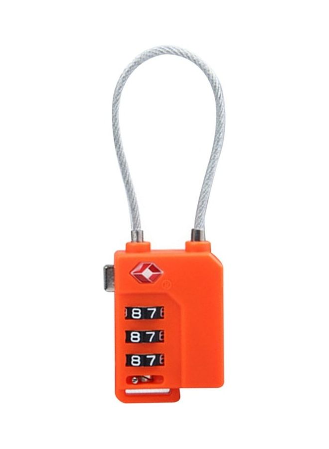3 Digit Password Lock Steel Wire Security Lock Orange/Silver/Black