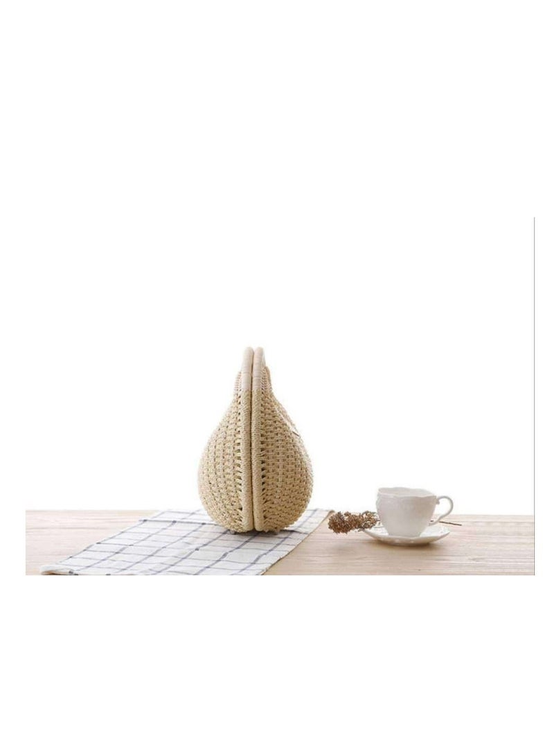 Trendy Fashion Rattan Straw woven shell round shape summer beach handbags for women