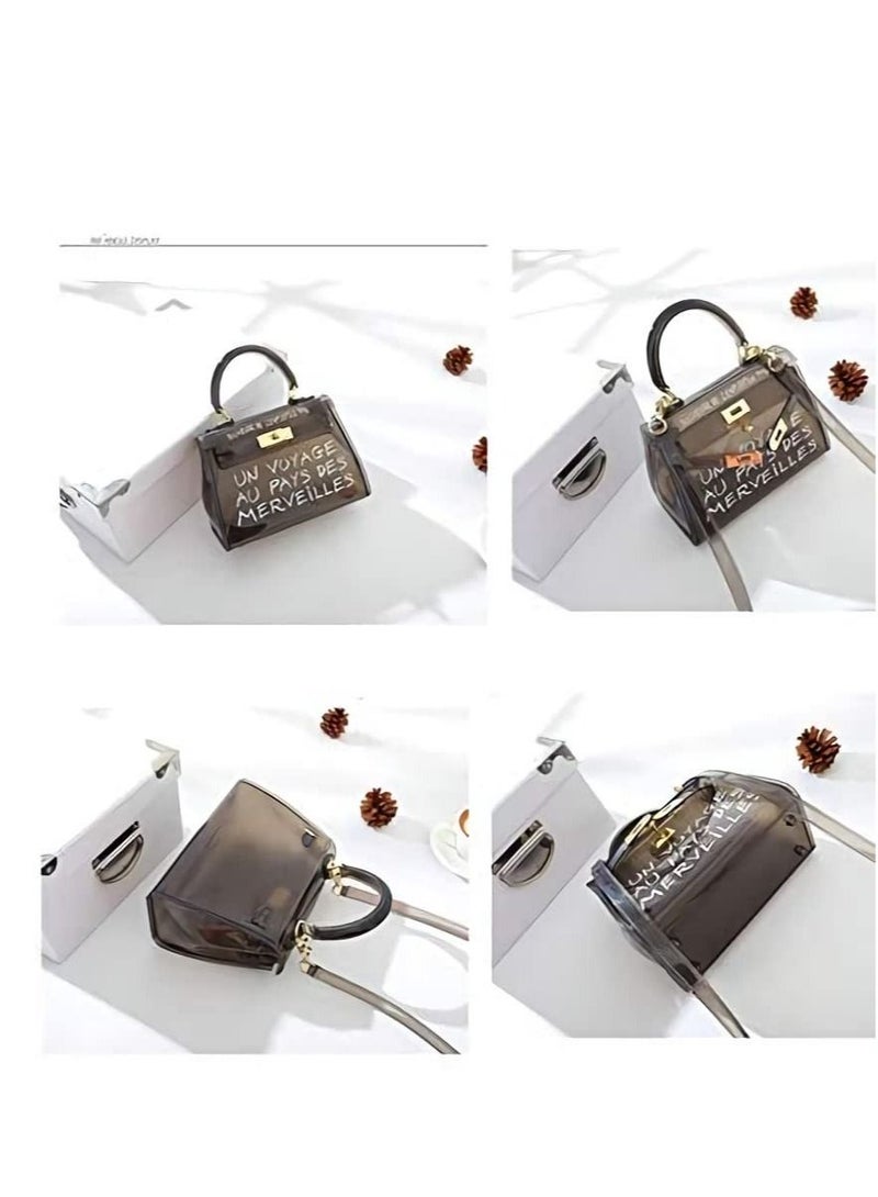 2019 Clear Transparent PVC Bag Fashion Bags For WomenJelly Shoulder Bag Beach Letter Candy Women Crossbody Luxury  Handbag
