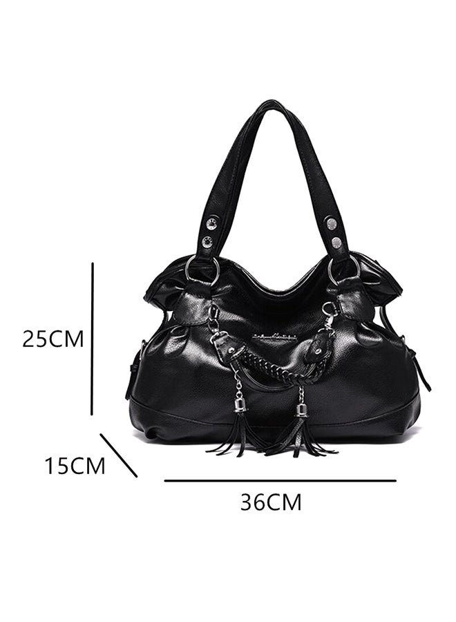 Tassel Hobo Bag Black