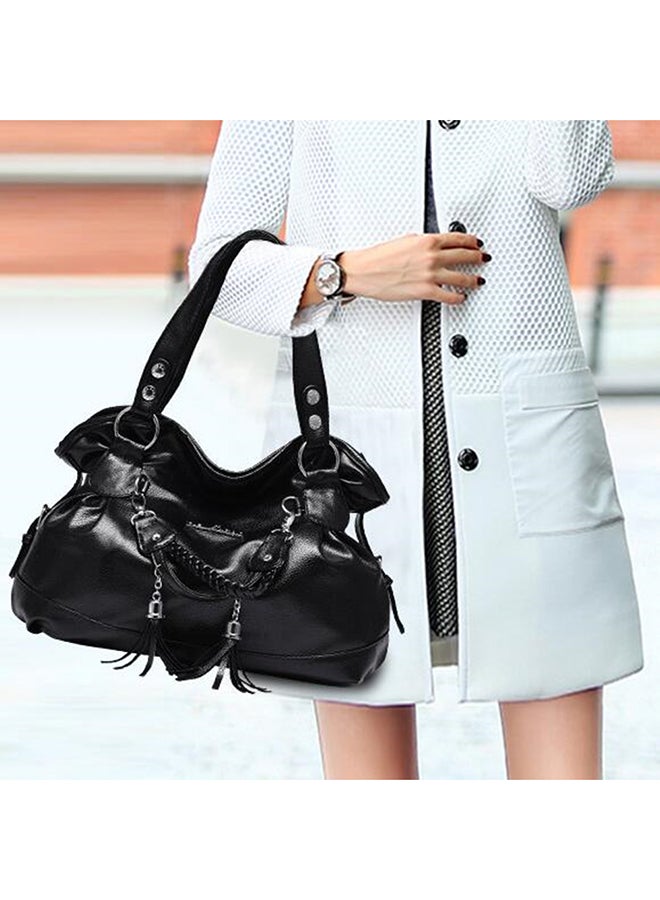 Tassel Hobo Bag Black