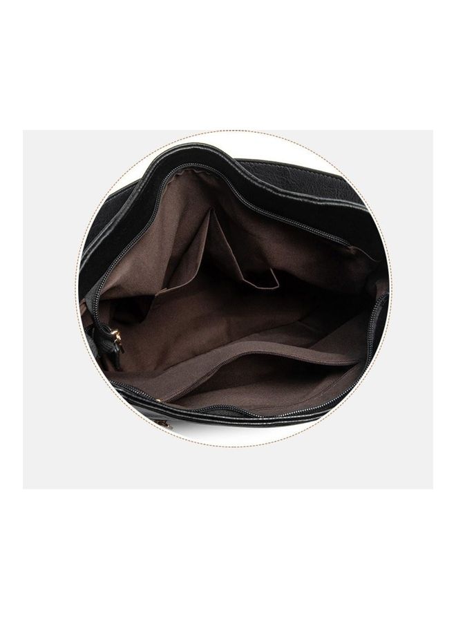 Hollow Double Frilled Hobo Black