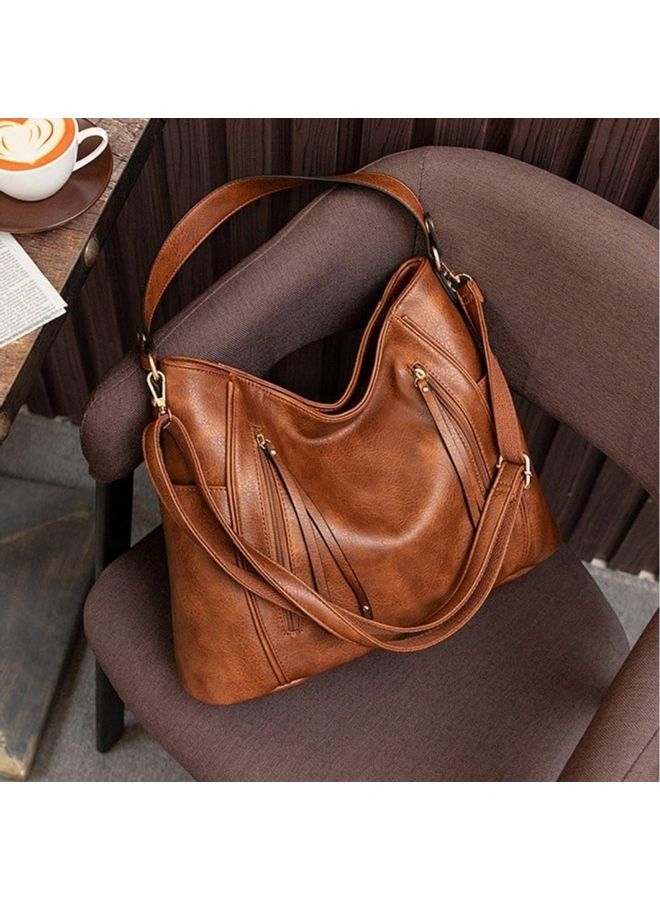 Hollow Double Frilled Hobo Brown