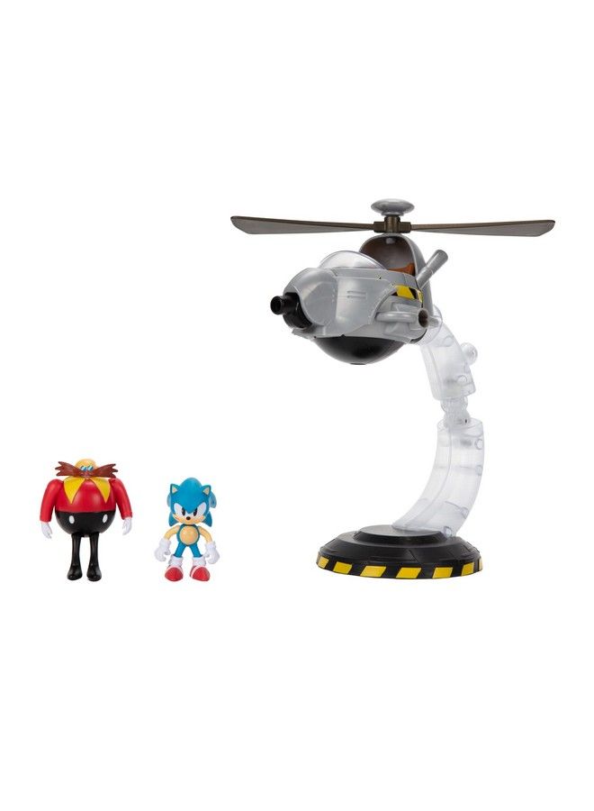 Egg Mobile Battle Set With Sonic & Dr. Eggman 2.5 Inch Action Figures Includes 14 Unique Pieces