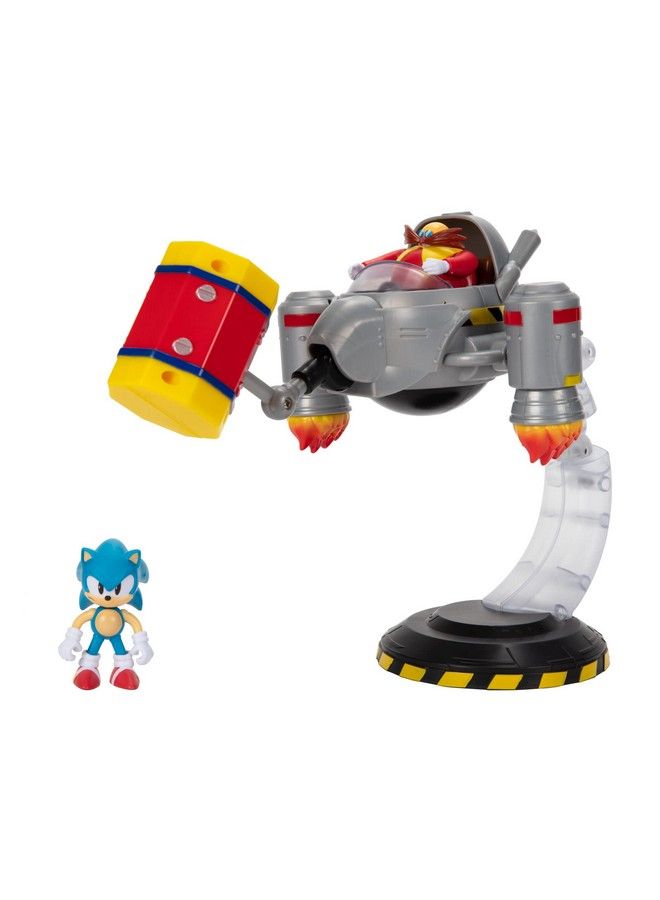 Egg Mobile Battle Set With Sonic & Dr. Eggman 2.5 Inch Action Figures Includes 14 Unique Pieces