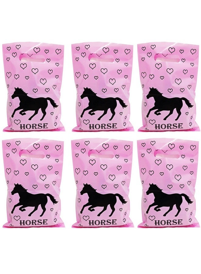 50Pcs Cowgirl Horse Derby Day Party Decorations Goodie Favor Plastic Bags Derby Day Horse Race Party Supplies Favors Horse Lovers Birthday Gift Bag