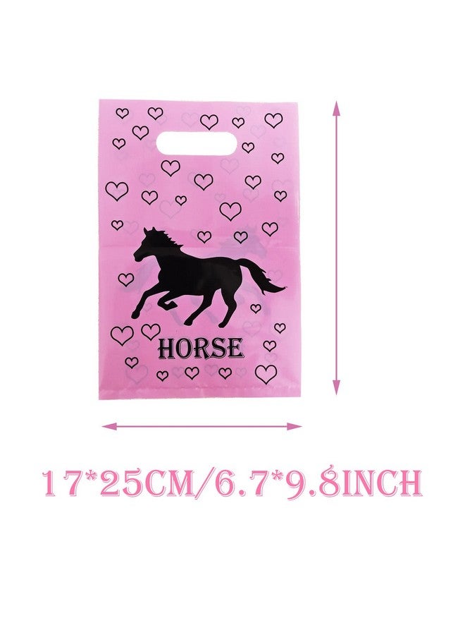 50Pcs Cowgirl Horse Derby Day Party Decorations Goodie Favor Plastic Bags Derby Day Horse Race Party Supplies Favors Horse Lovers Birthday Gift Bag