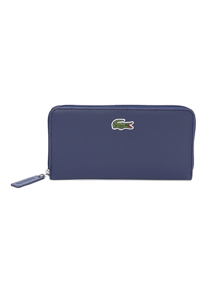Large Zip Around Purse Blue