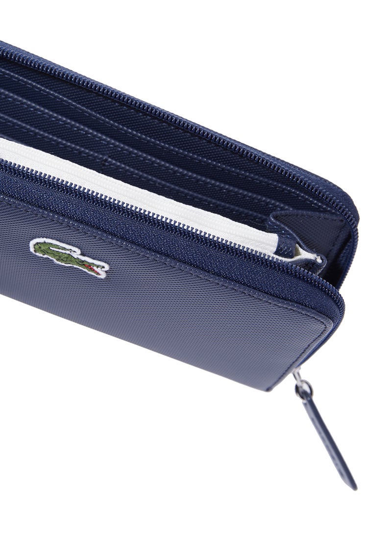 Large Zip Around Purse Blue