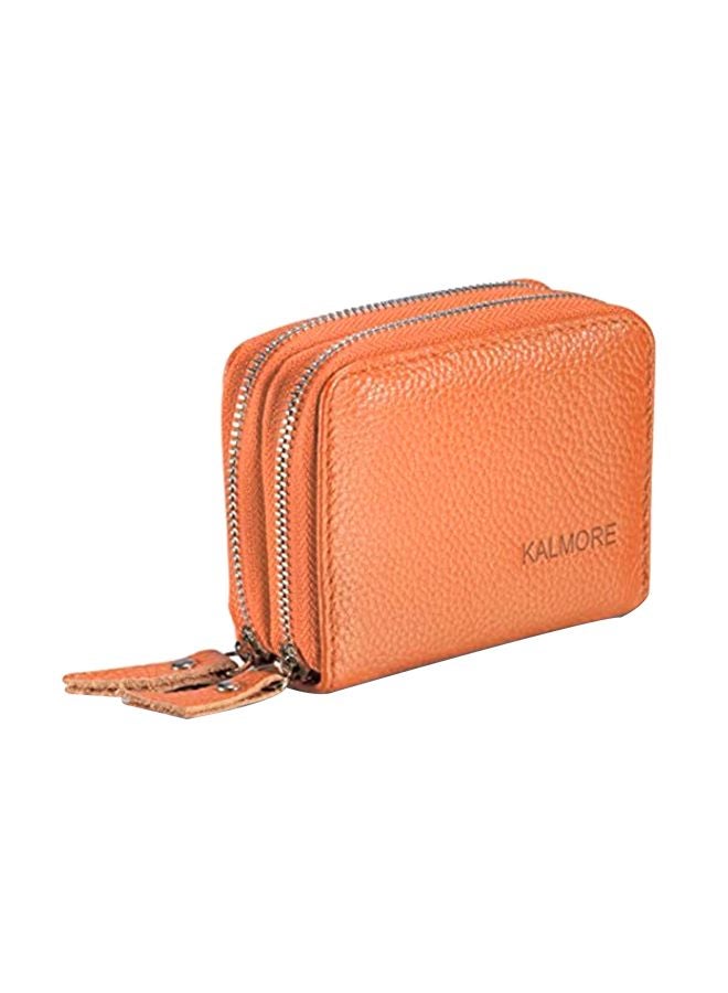 RFID Blocking Leather Wallet Orange