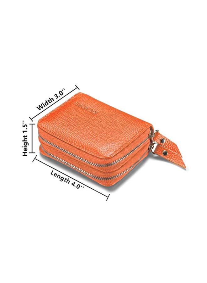 RFID Blocking Leather Wallet Orange