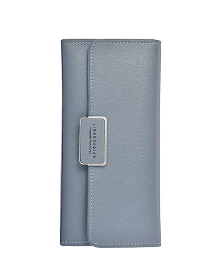 Solid Multi-Slots Wallet Light Blue