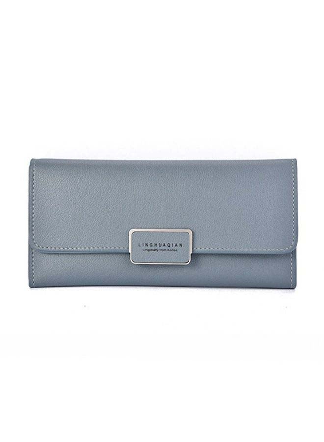 Solid Multi-Slots Wallet Light Blue