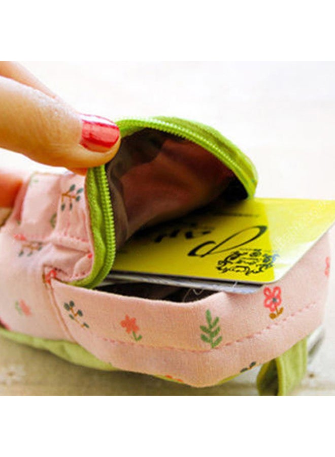 Canvas Case Coin Card Backpack Flower Purse Zipper Bag Pouch Small Wallet Pink