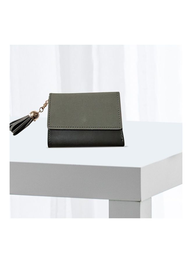 Trifold PU Leather Coin Purse Grey