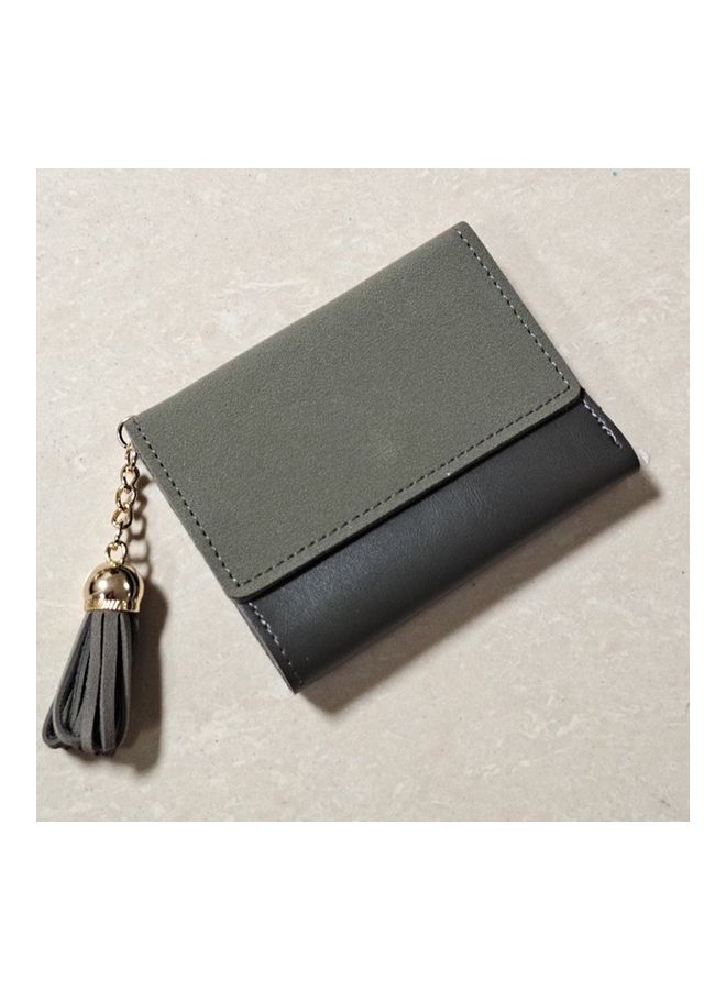 Trifold PU Leather Coin Purse Grey