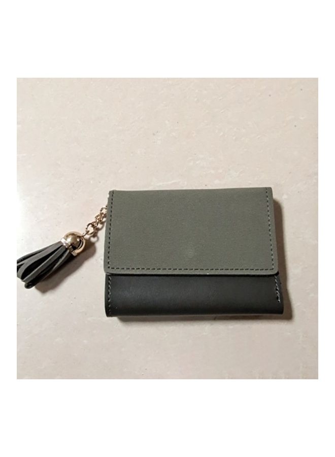 Trifold PU Leather Coin Purse Grey