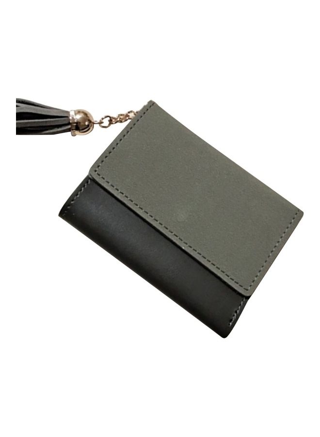 Trifold PU Leather Coin Purse Grey