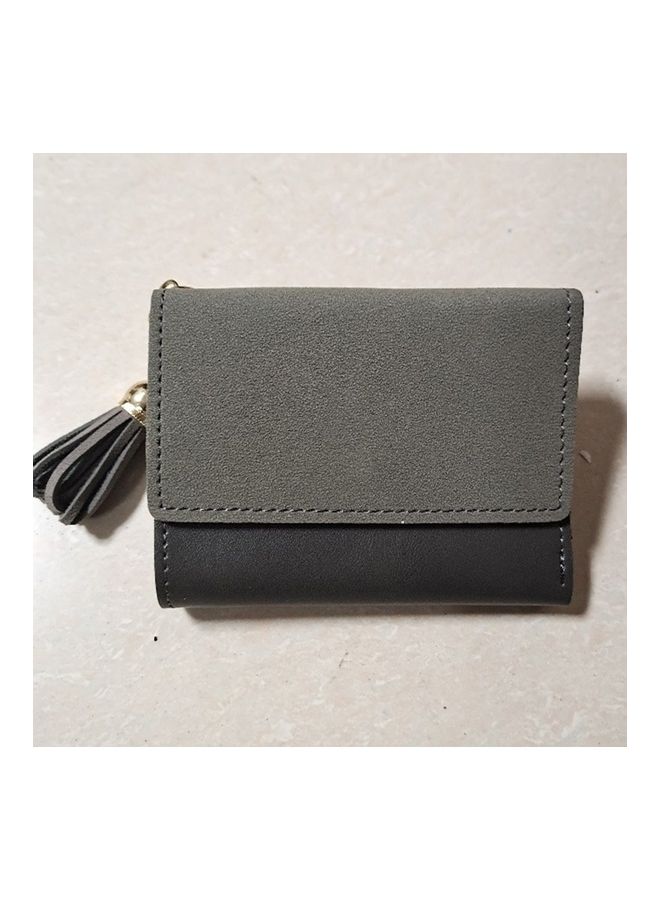 Trifold PU Leather Coin Purse Grey