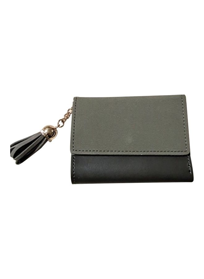 Trifold PU Leather Coin Purse Grey