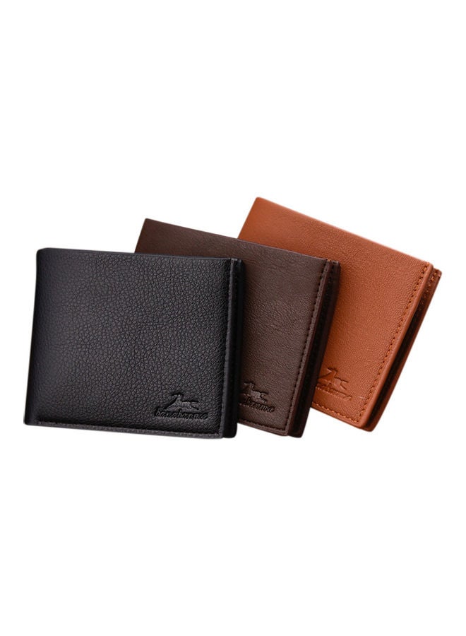 Men Boys Teens Xams Gift Concise Wearable PU Leather Multi Position Wallet Purse deep brown