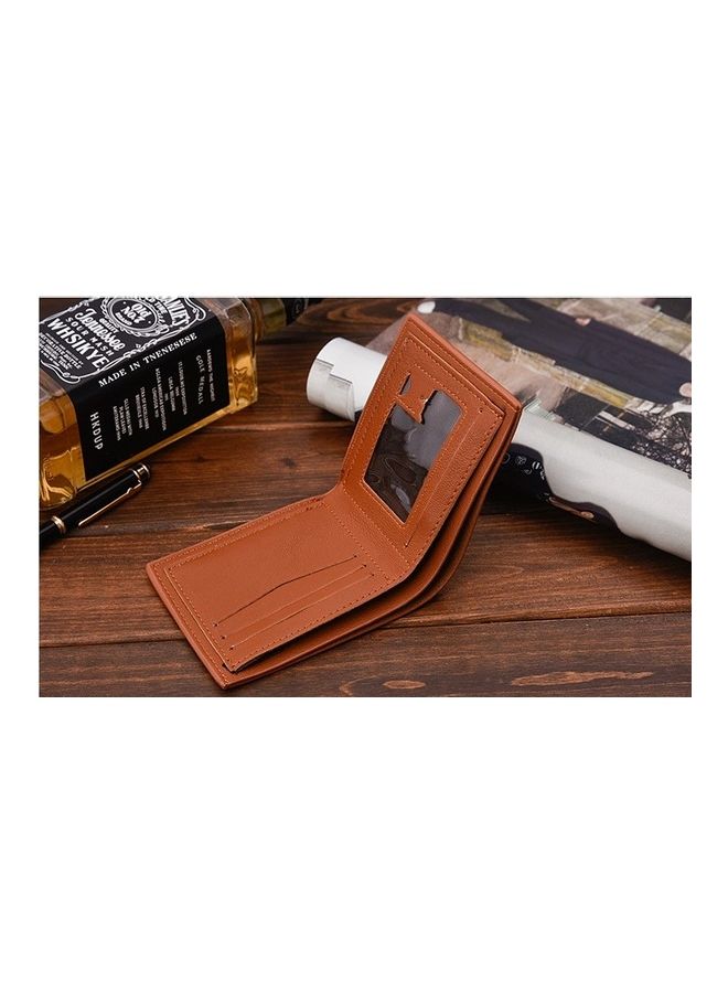 Men Boys Teens Xams Gift Concise Wearable PU Leather Multi Position Wallet Purse deep brown