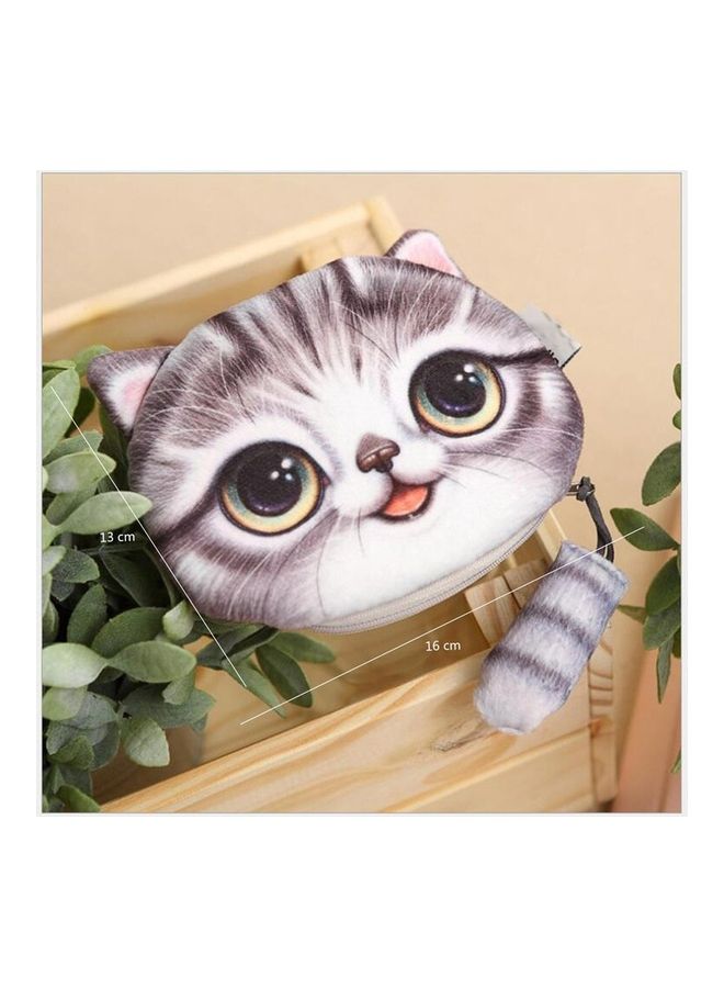 Cute Cat Face Zipper Multicolour