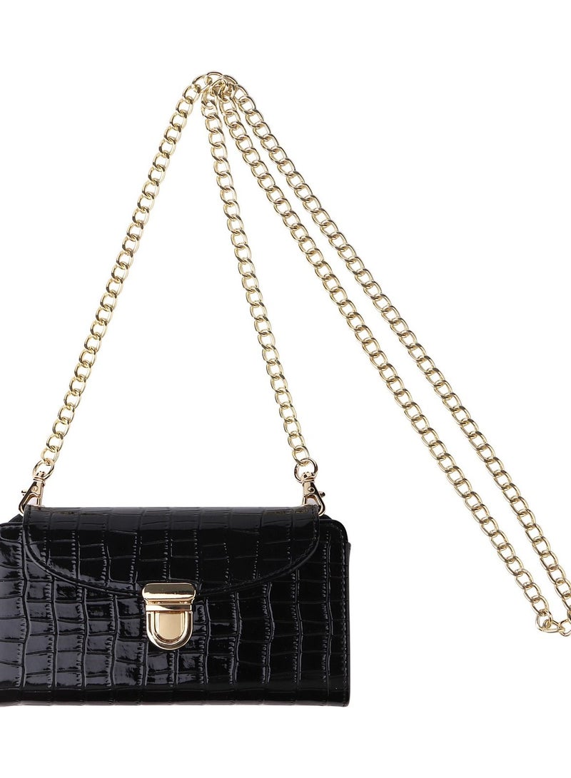 Women's multi-functional Crossbody Horizontal Single Shoulder Crocodile Pattern Mobile Phone Bag