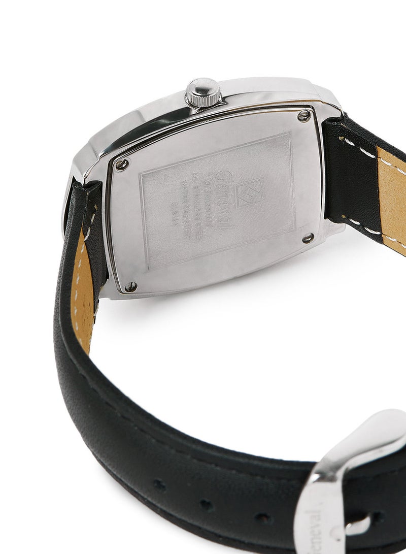 Leather Strap Analog Wrist Watch GLS134WPWB - 32mm - Black