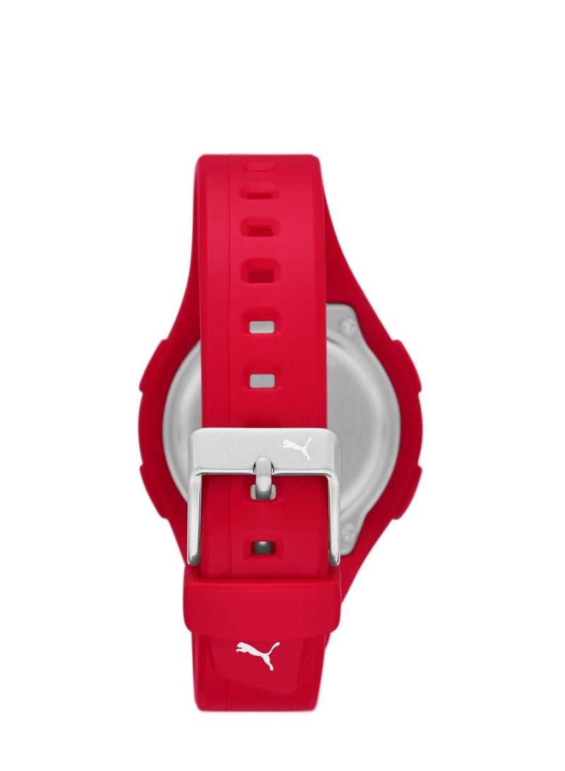 Unisex Digital Watch With Red Polyurethane Strap - 3 ATM - PU P6023