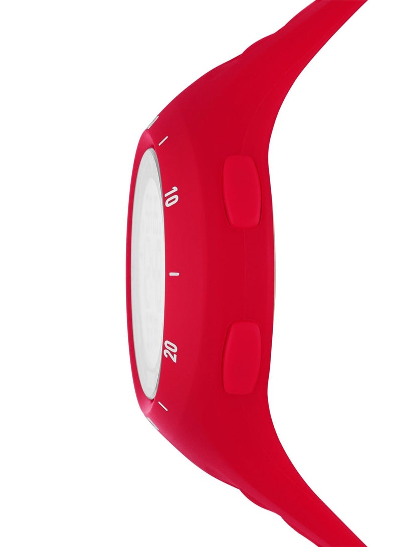 Unisex Digital Watch With Red Polyurethane Strap - 3 ATM - PU P6023