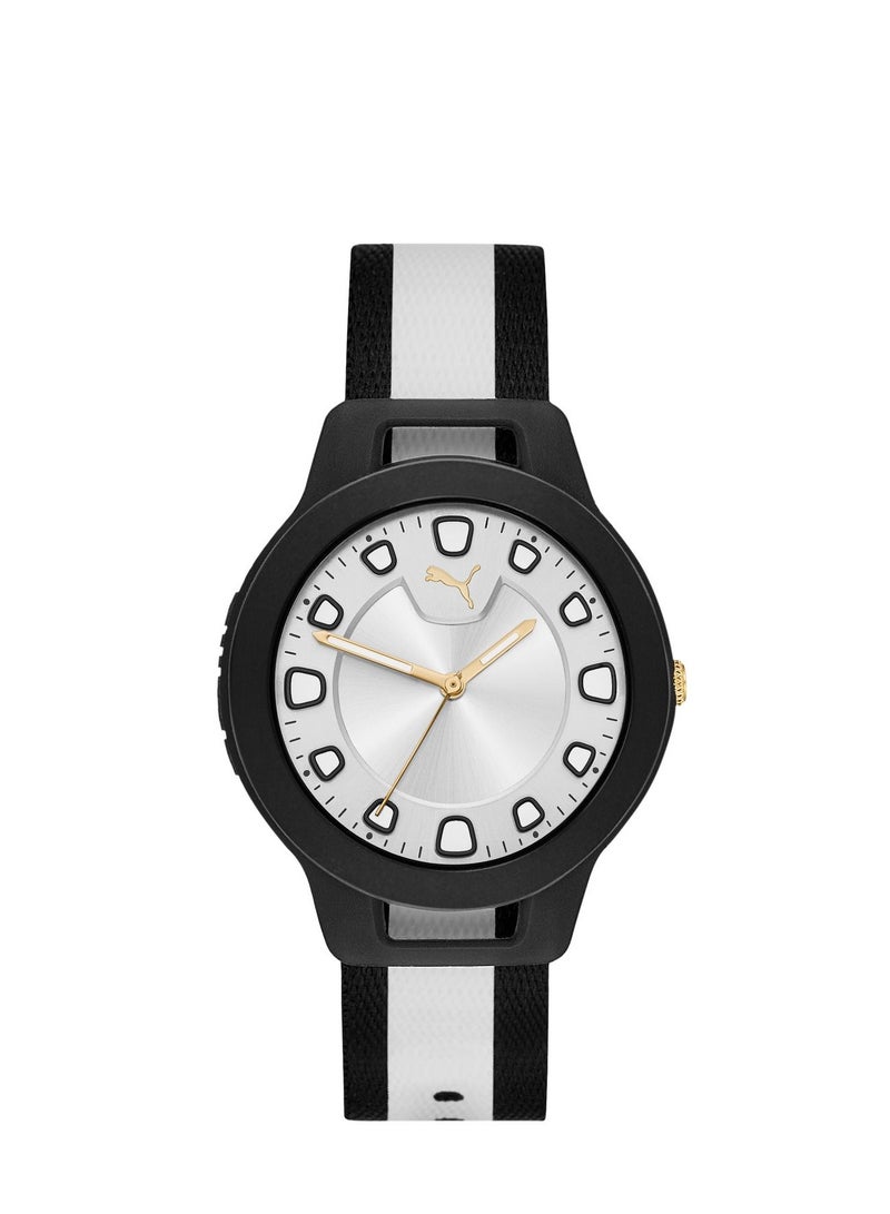 Reset V1 Analog Quartz Watch for Women With Silver &  Black Nylon Band -3 ATM - PU P1022