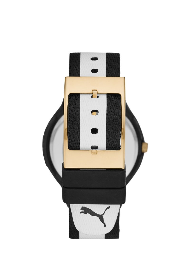 Reset V1 Analog Quartz Watch for Women With Silver & Black Nylon Band -3 ATM - PU P1022