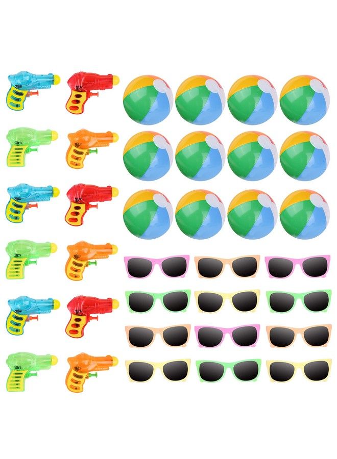 Neon Kids Sunglassesinflatable Beach Balls & Squirt Water Guns Fun Beach And Pool Party Favors Bulk Pack Of 36