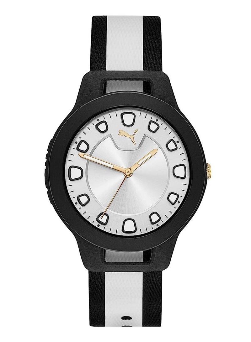 Reset V1 Analog Quartz Watch for Women With Silver & Black Nylon Band -3 ATM - PU P1022
