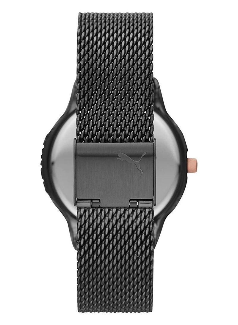 Reset V1 Analog Quartz Watch for Women With Black Metal Band - 3 ATM - PU P1010