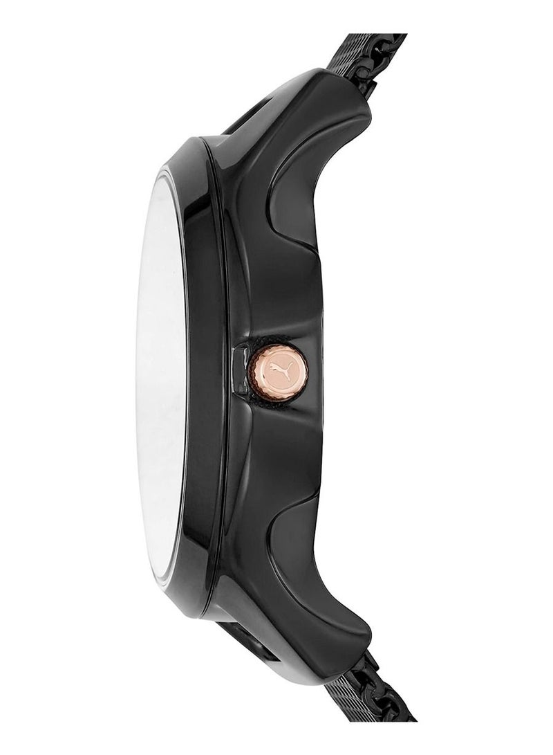 Reset V1 Analog Quartz Watch for Women With Black Metal Band - 3 ATM - PU P1010